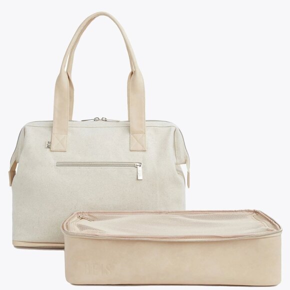 BEIS The Convertible Mini Weekender in Beige Purse Luggage Shoulder Jetset - Picture 3 of 14